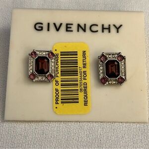 Givenchy Silver and Purple Earrings